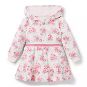 Janie and Jack Floral Hooded Fleece Dress